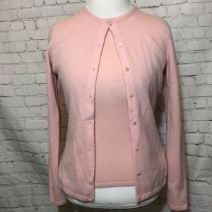 Lord & Taylor Cashmere Twin Set Sweater Pink